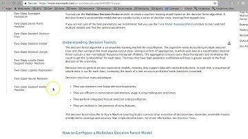 Azure Machine Learning Studio: Two-Class Decision Forest