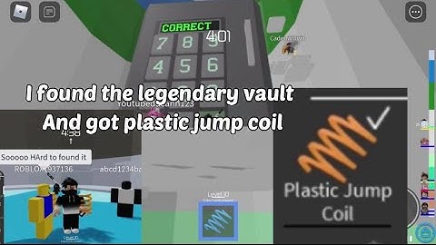 I found the legendary vault and get the orange plastic Jump coil in Tower Of Hell - Roblox