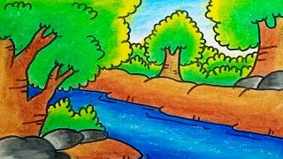 Scratch painting like a dentist / How to draw a forest easy