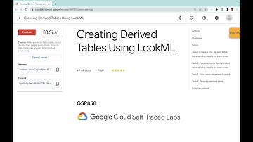 Creating Derived Tables Using LookML || #qwiklabs || #GSP858