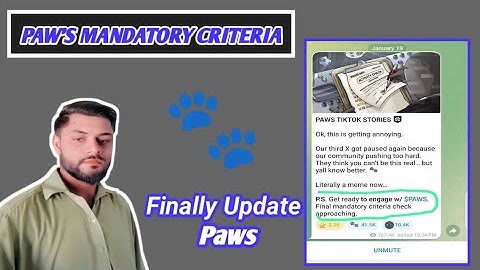Paws Final Mandatory Criteria Check | Paws New Task | Paws Airdrop New Update | Paws Airdrop Claim