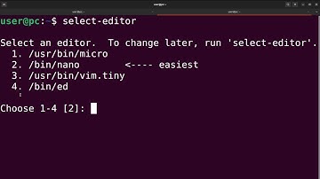How to change your default editor in the linux terminal Nano Vim Micro - the select-editor command
