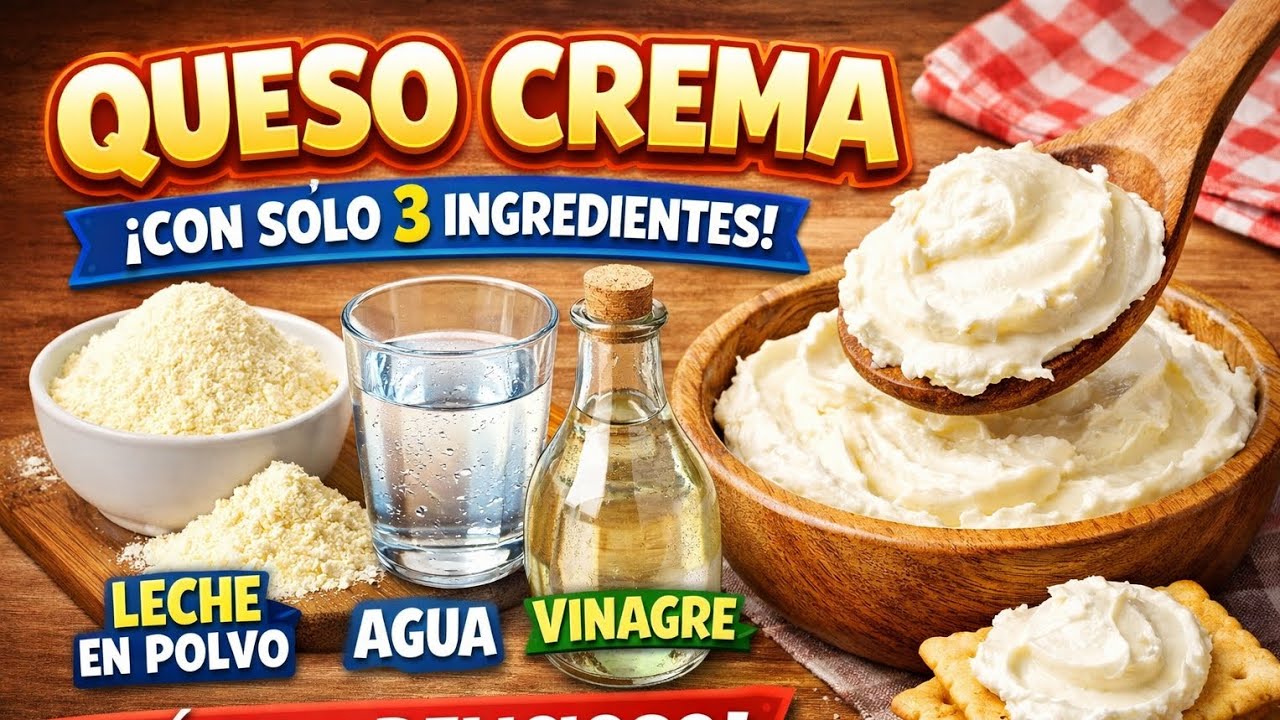 ¡Queso crema!Super facil con solo 3 ingredientes😱🤩