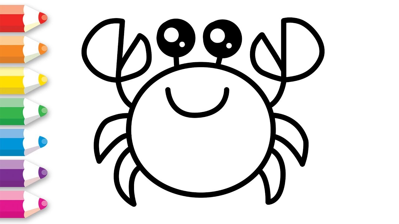 Coloring Crabs | Drawing And Coloring For Toddlers, Kids 