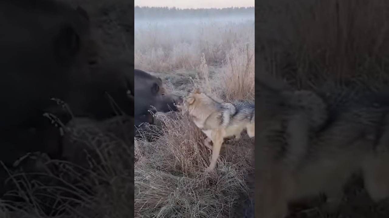 Wild Wolf Attacks Boar | Real Nature Clash🔥😱🤯