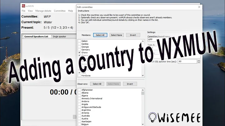 How to Add a new Country & Flag to WXMUN