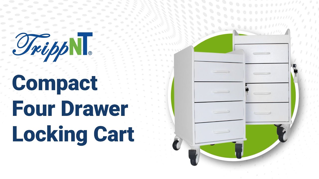 Pin Loacking Cart TrippNT Compact 4 Drawer Locking Cart - YouTube