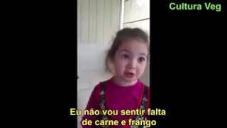 Menina não quer mais comer carne