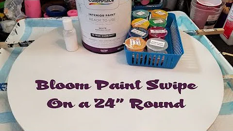 Bloom Paint Swipe On A 24 Inch Round | SheleeArtStyle