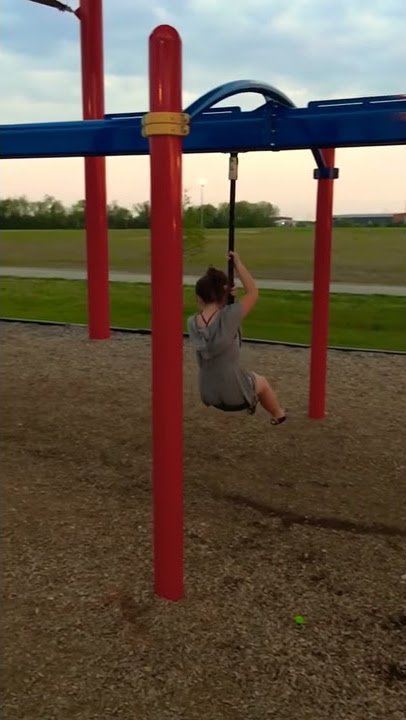 Zip lining at the park 🤪