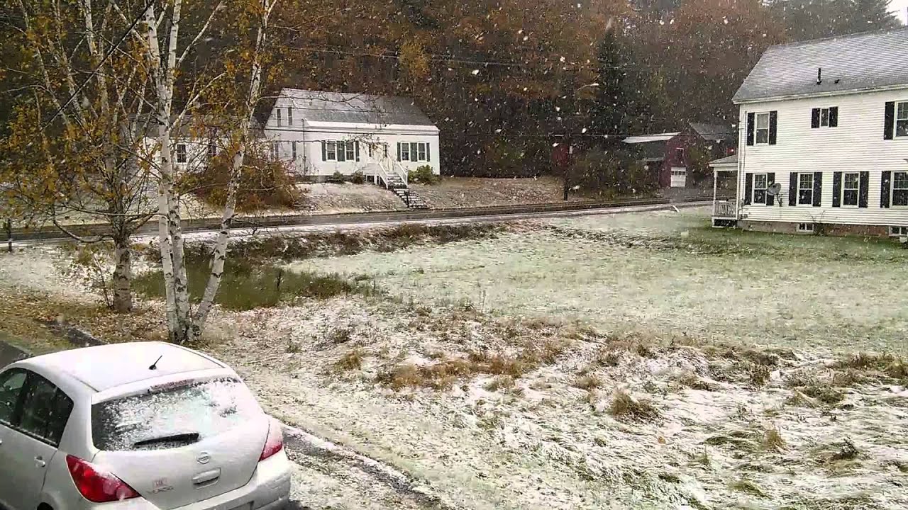 First snow 20142015 season, Bath, Maine YouTube