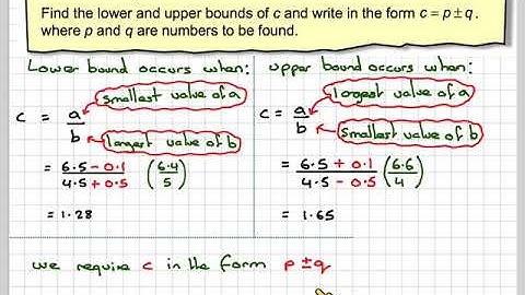 Finding the lower and upper bounds of a division