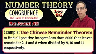 Congruence, Chinese Remainder Theorem, Example, Number Theory, Lec-86