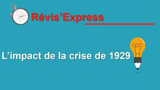 [Revis'Express Terminales] L'impact de la crise de 1929 : déséquilibres économiques et sociaux