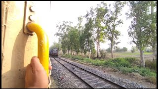 good train in full speed with alco locomotive chugging (diesel locomotive) (Alco locomotive ) Wdm3d
