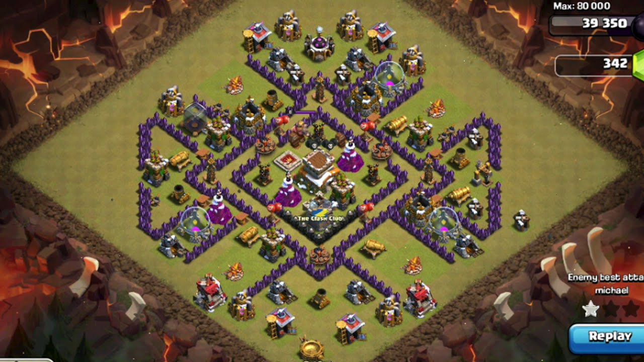 Clash of Clans - TH8 War Base! (Base and Replays!)