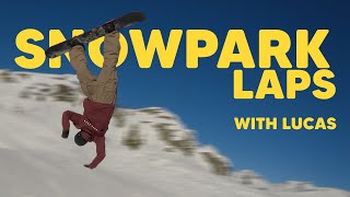 Snowpark Laax with Lucas. Snowboarding is fun!