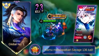 FIRST TIME TOP GLOBAL SUYOU VS HYPER HARITH || SUYOU 23 KILL + SAVAGE FULL GAMEPLAY !!