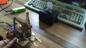 Robot arm (wood) can pickup tea bag, Arduino ESP8266 Wemos D1