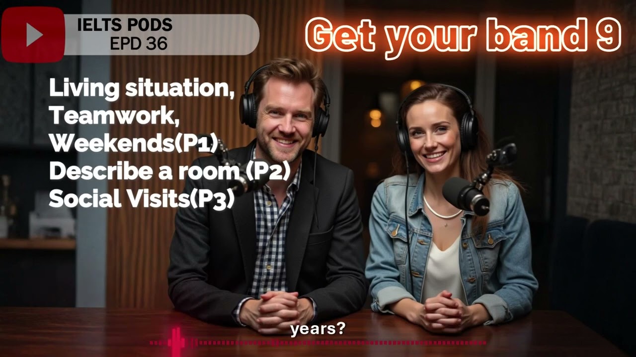 Episode 36: Mock IELTS Speaking Test - Living, Teamwork, Weekends, Describe a Room, Social Visits