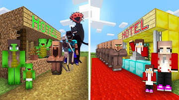 RICH vs POOR Hotel Build Challenge To Save Family in Minecraft