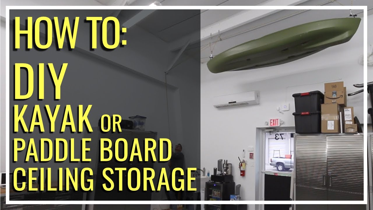 Home Made Kayak Storage Hoist - Hanging a Kayak in a 