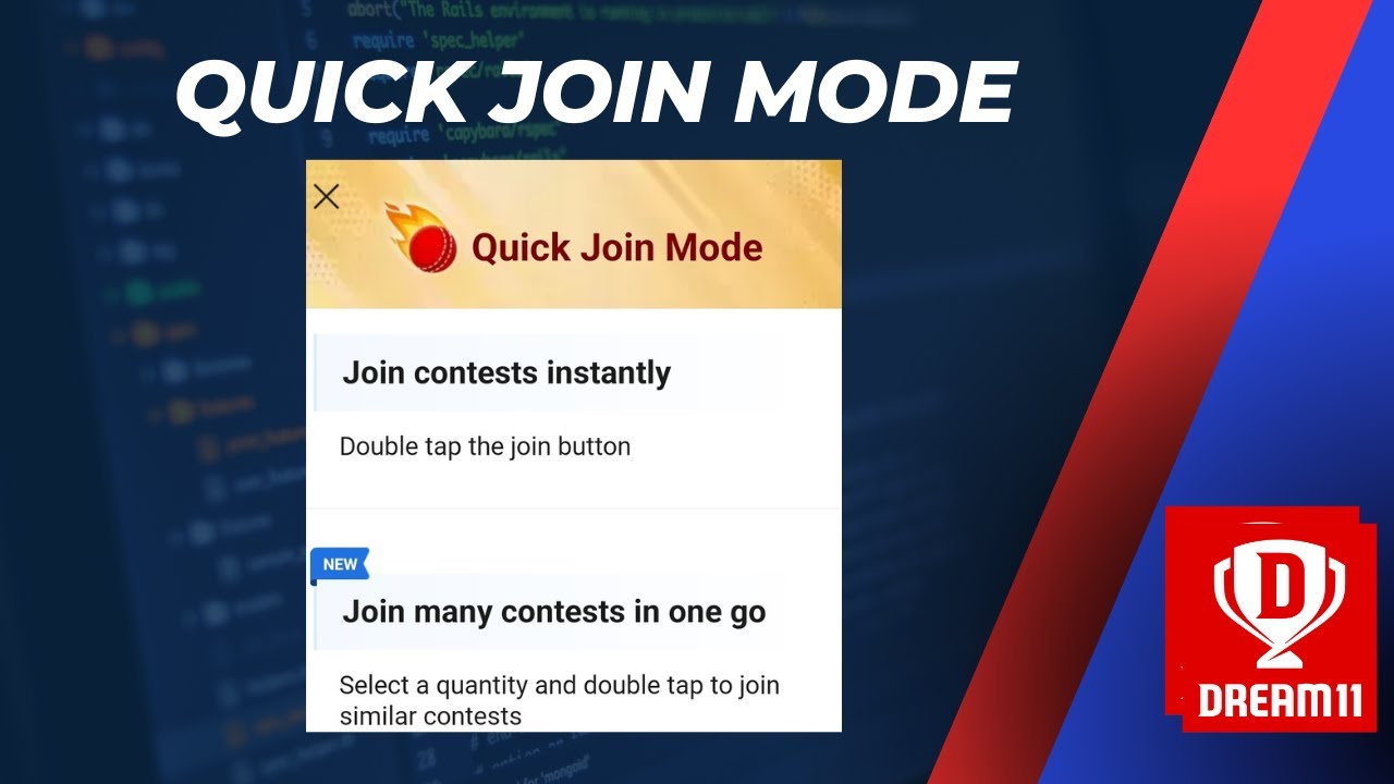 Quick Join Mode in Dream11 | How to join multiple contest easily with ...