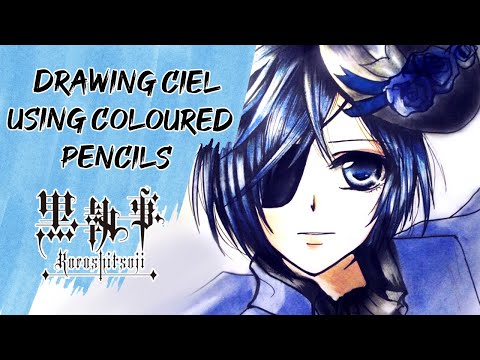  Drawing Ciel Phantomhive using colored pencils and soft 