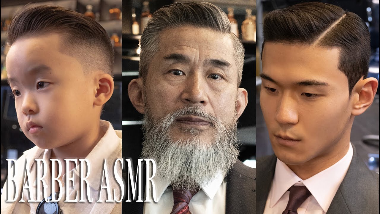 ASMR BARBER      ASMR l the REVE barbershop   Relax side part haircut asmr Movie