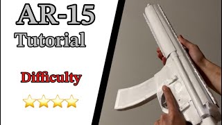 How to make a AR-15 out of PAPER [tutorial] Resimi