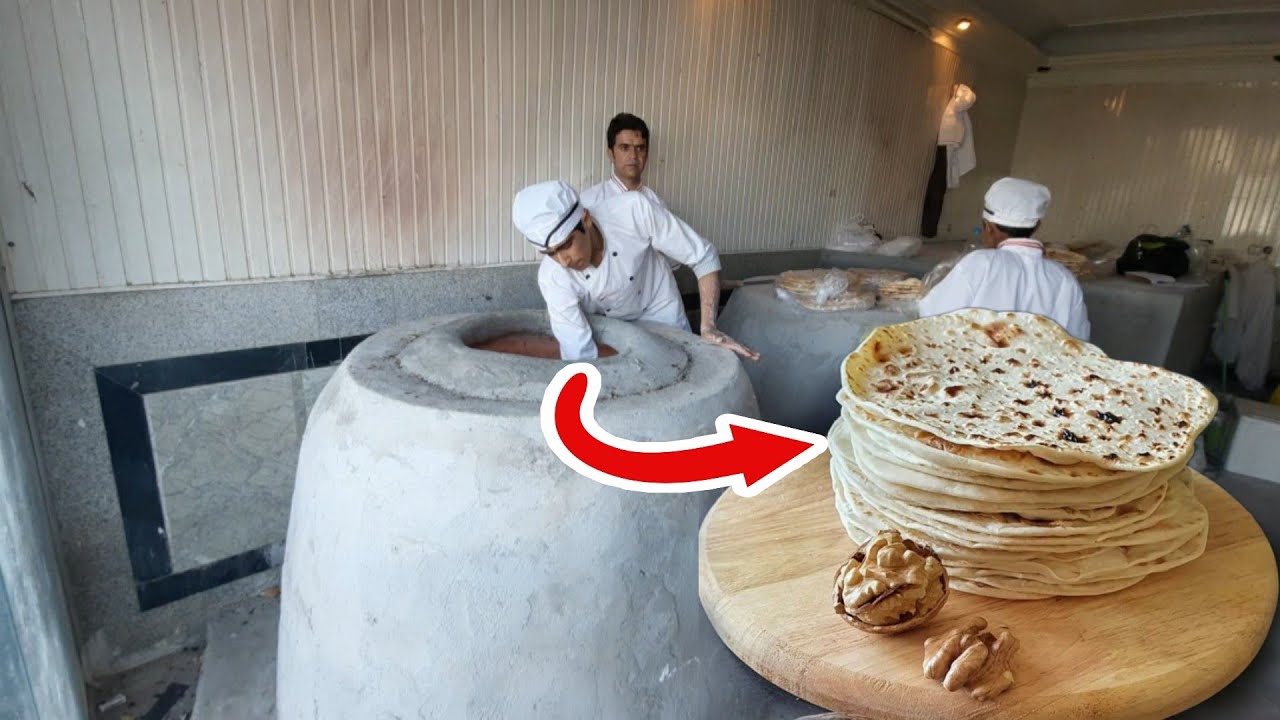Приготовление иранского лаваша традиционным способом и в больших количествах