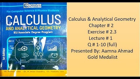 Calculus & Analytical Geometry || Ex #2.3 (full) || L#1 || Q#1-10 || Shifting & Scaling of functions