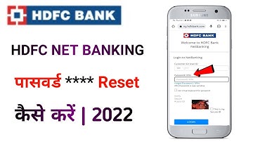 HDFC Net Banking Password Reset | HDFC Net Banking Forgot Password | 2022