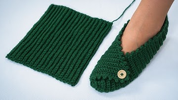 It can’t be easier - crochet slippers out of a rectangle for beginners!