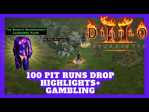 Diablo 2 Resurrected  - 100 Pit Runs Drop Highlights