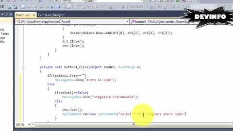 ADO.NET | mode connecte (Rechercher)