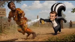 French colonial skunk spray Pepé Le Pew AKA Emmanuel macron. Run Kenyan's run!!!!