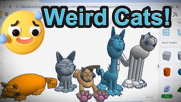 Tinkercad Design Tutorial! Weird Cats Easy! 3D Modeling!
