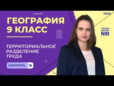 Территориальное разделение труда. Видеоурок 13. География 9 класс