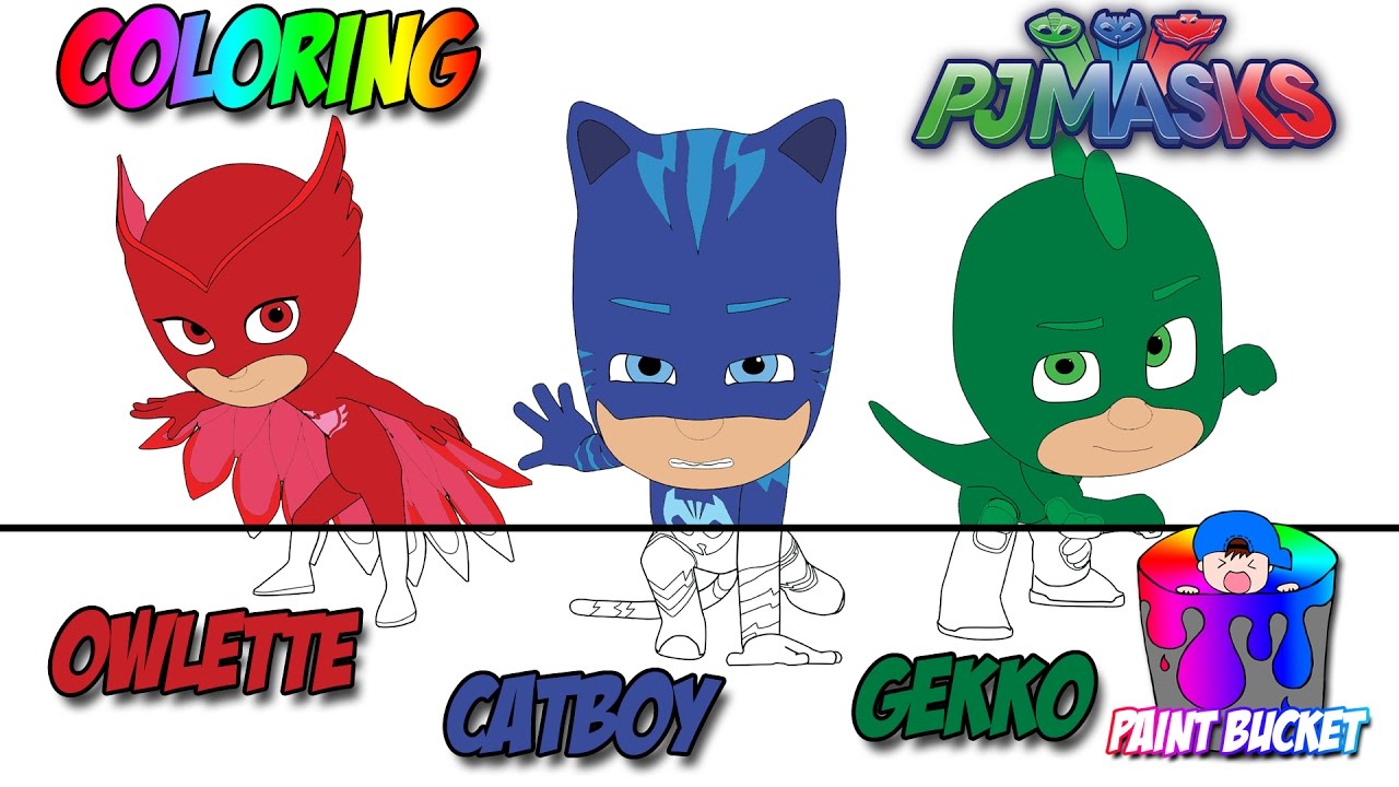 Pj Masks New Coloring Page Disney Junior Coloring Book For Kids To Learn Colors Youtube