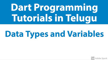 #4 Dart Data Types and Variables | Dart Programming language Tutorials for flutter in telugu