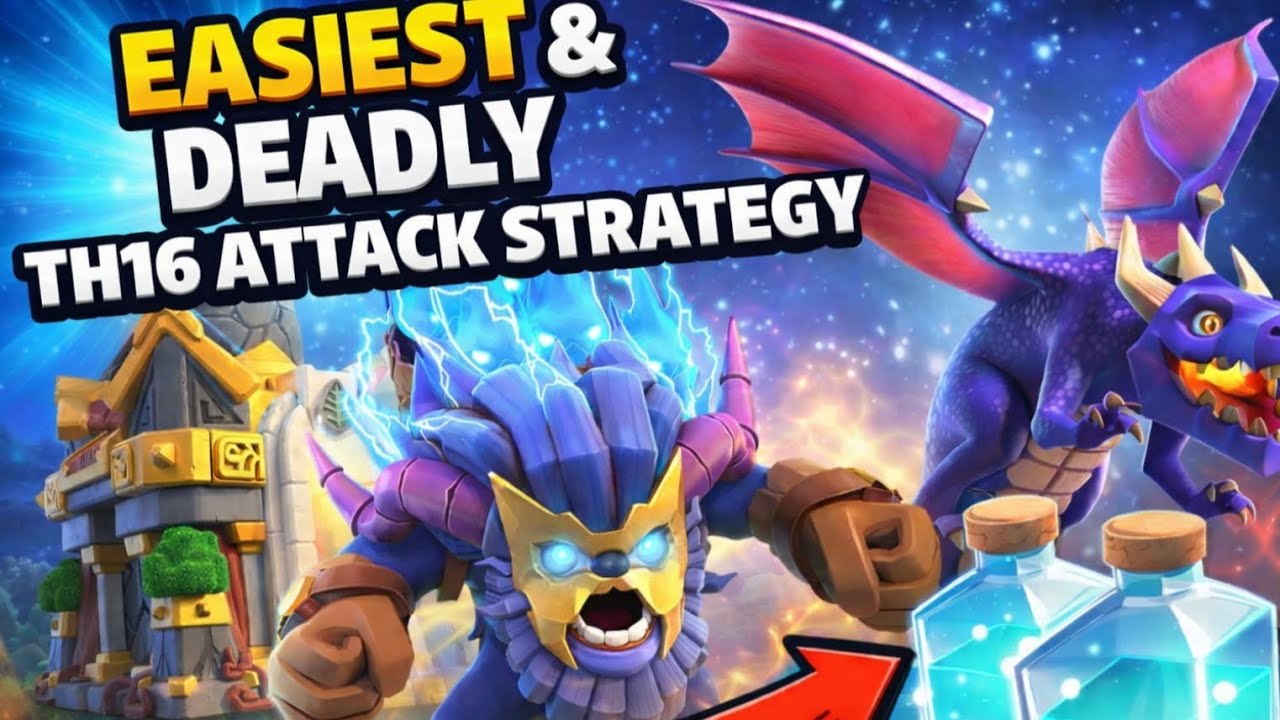 TH16 DESTROYS TH18 WITH THIS ARMY IN CLASH OF CLANS!!