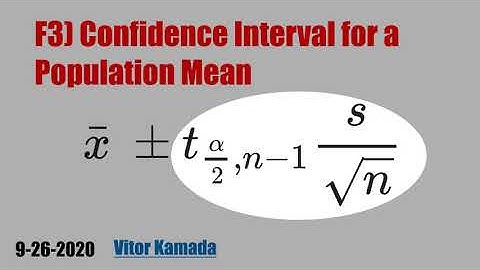 F3) Confidence Interval for a Population Mean