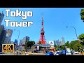 4k japan walktokyo tower and zojoji temple traditional and modern in tokyo