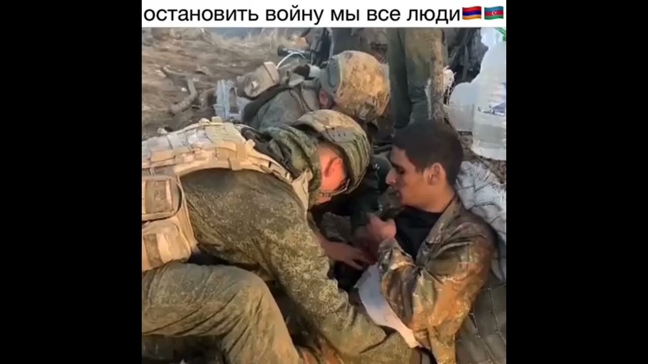 Respect ♥️ Azerbaijani soldiers help a wounded Armenian soldier