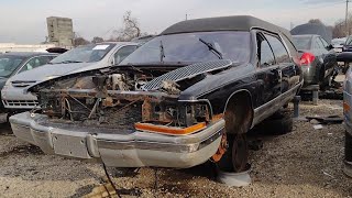 1995 Buick Roadmaster Hearse Coach Last Ride Junk yard find no passengers today no coffin