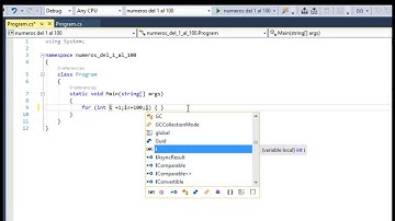 Números del 1 al 100 C#