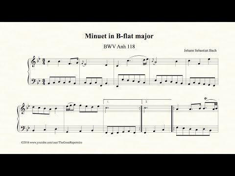 Bach, Minuet in B-flat major, BWV Anh 118, Harpsichord