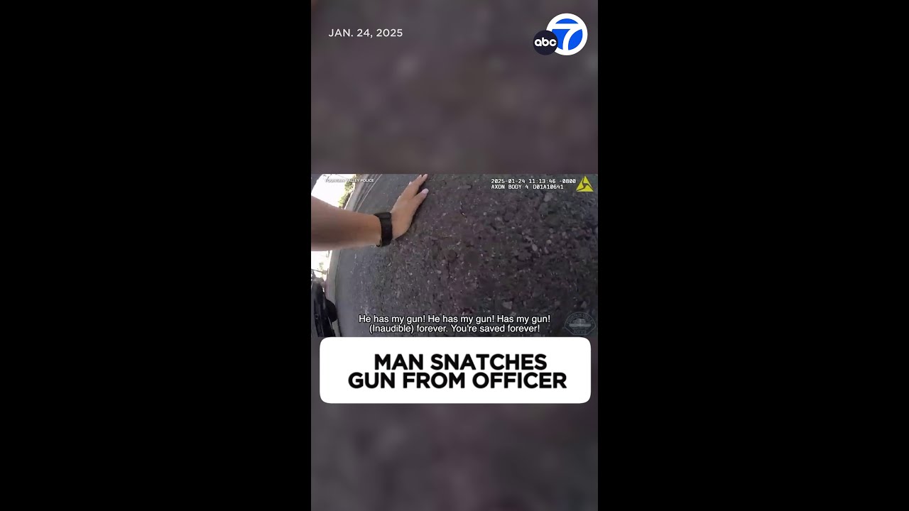 Man snatches gun from cop before her partner shoots him