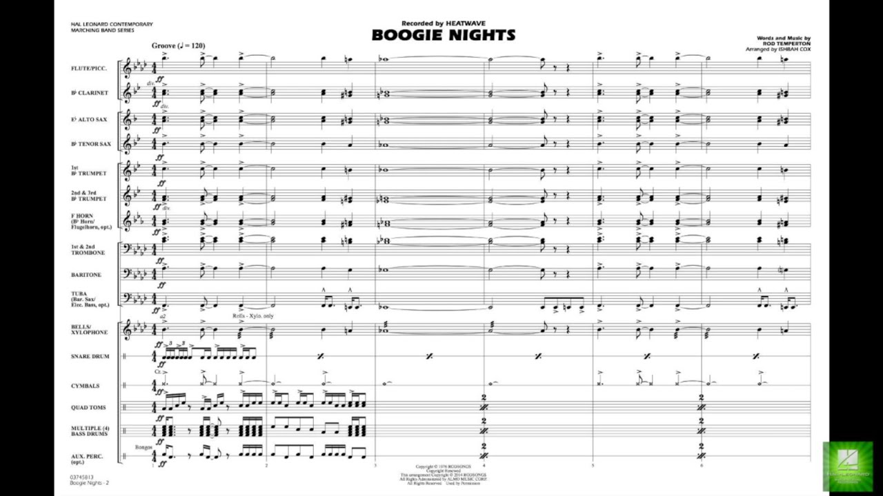 Boogie Nights arranged by Ishbah Cox